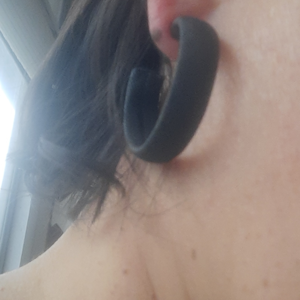Black hoop earrings